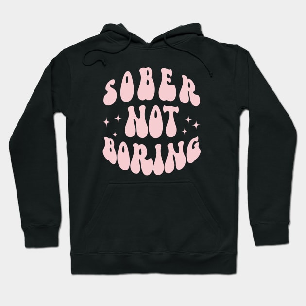 Sober Not Boring Pink Pastel Hoodie by SOS@ddicted